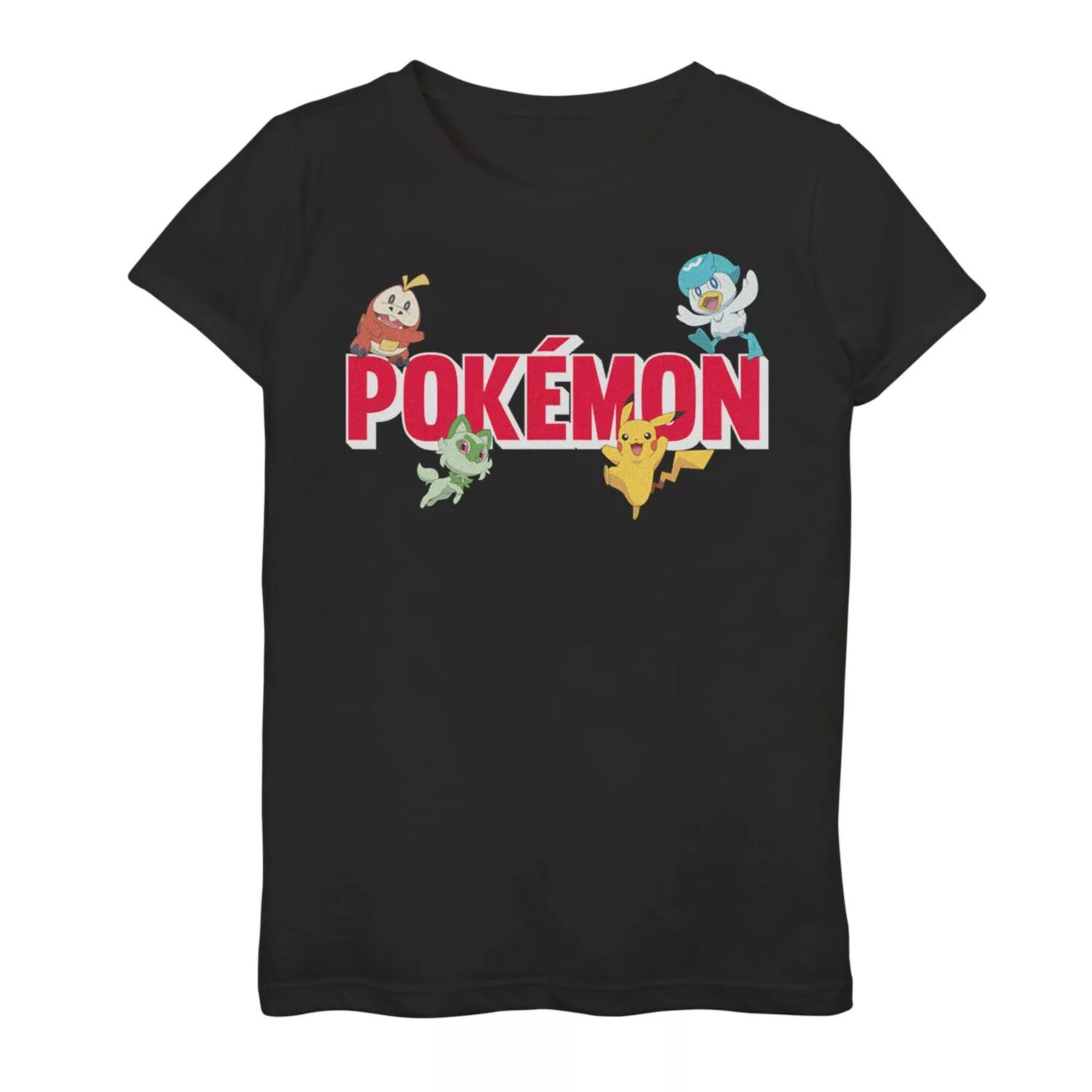 

Футболка с рисунком Pokemon Fuecoco Quaxly Sprigatito Pikachu для девочек Licensed Character