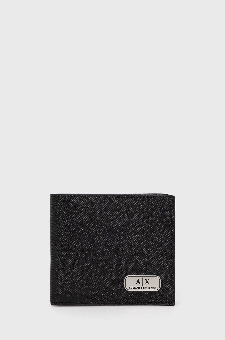 

Кожаный кошелек Armani Exchange, черный