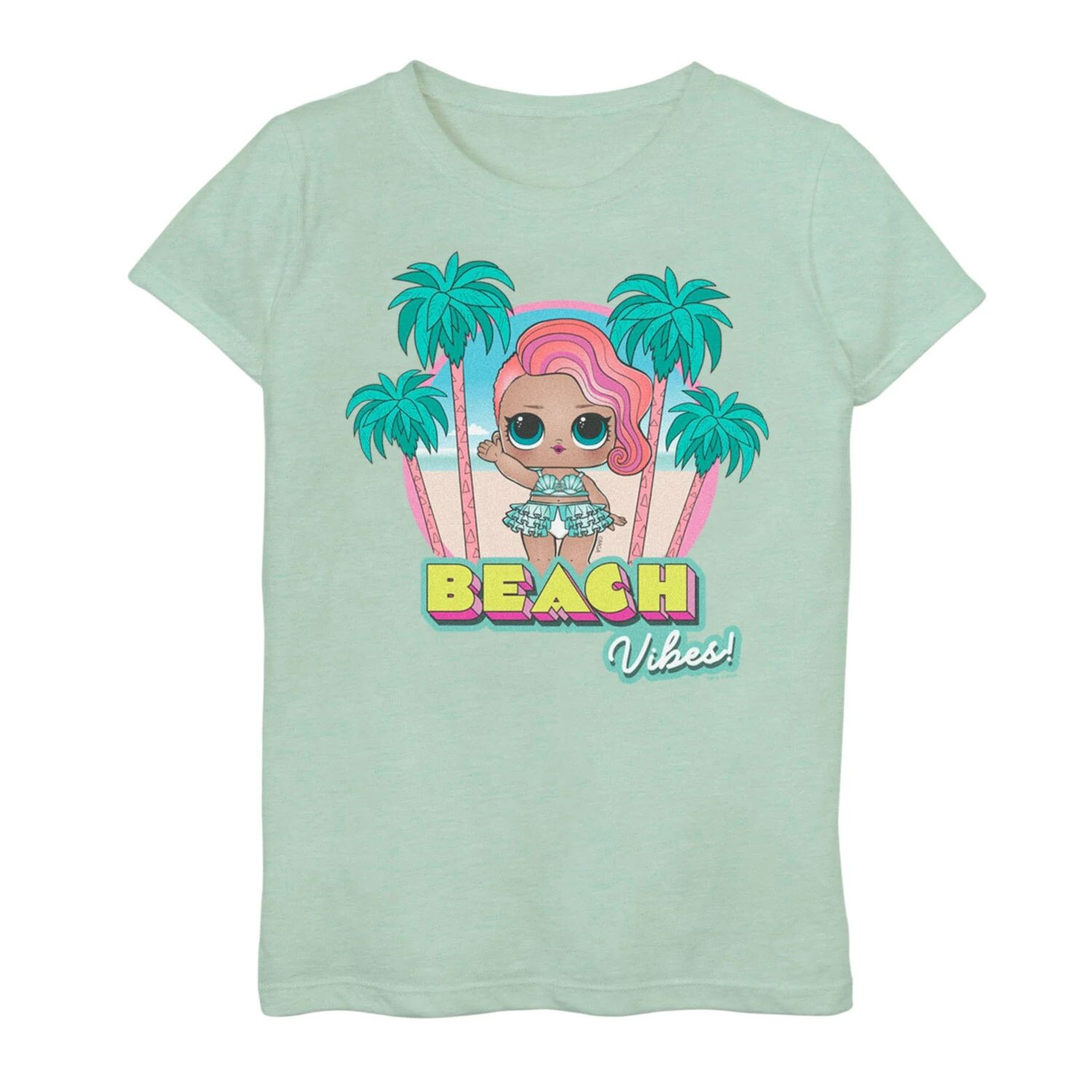 

Девочки 7-16 Л.О.Л. Сюрприз! Футболка Malibu Beach Vibes с графическим рисунком Licensed Character