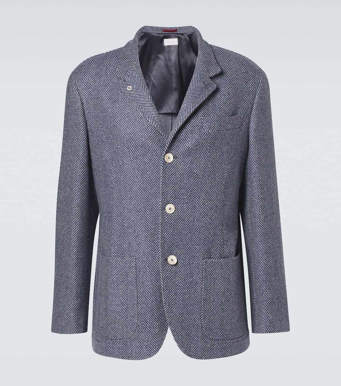

Блейзер из шерсти, шелка и кашемира Brunello Cucinelli, цвет denim