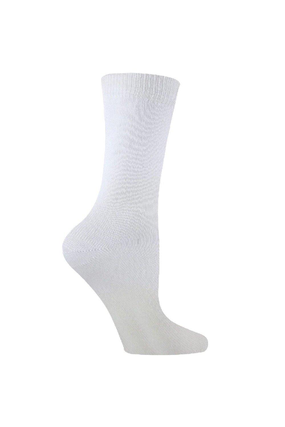 6 пар повседневных школьных носков из мягкого дышащего бамбука Sock Snob, белый