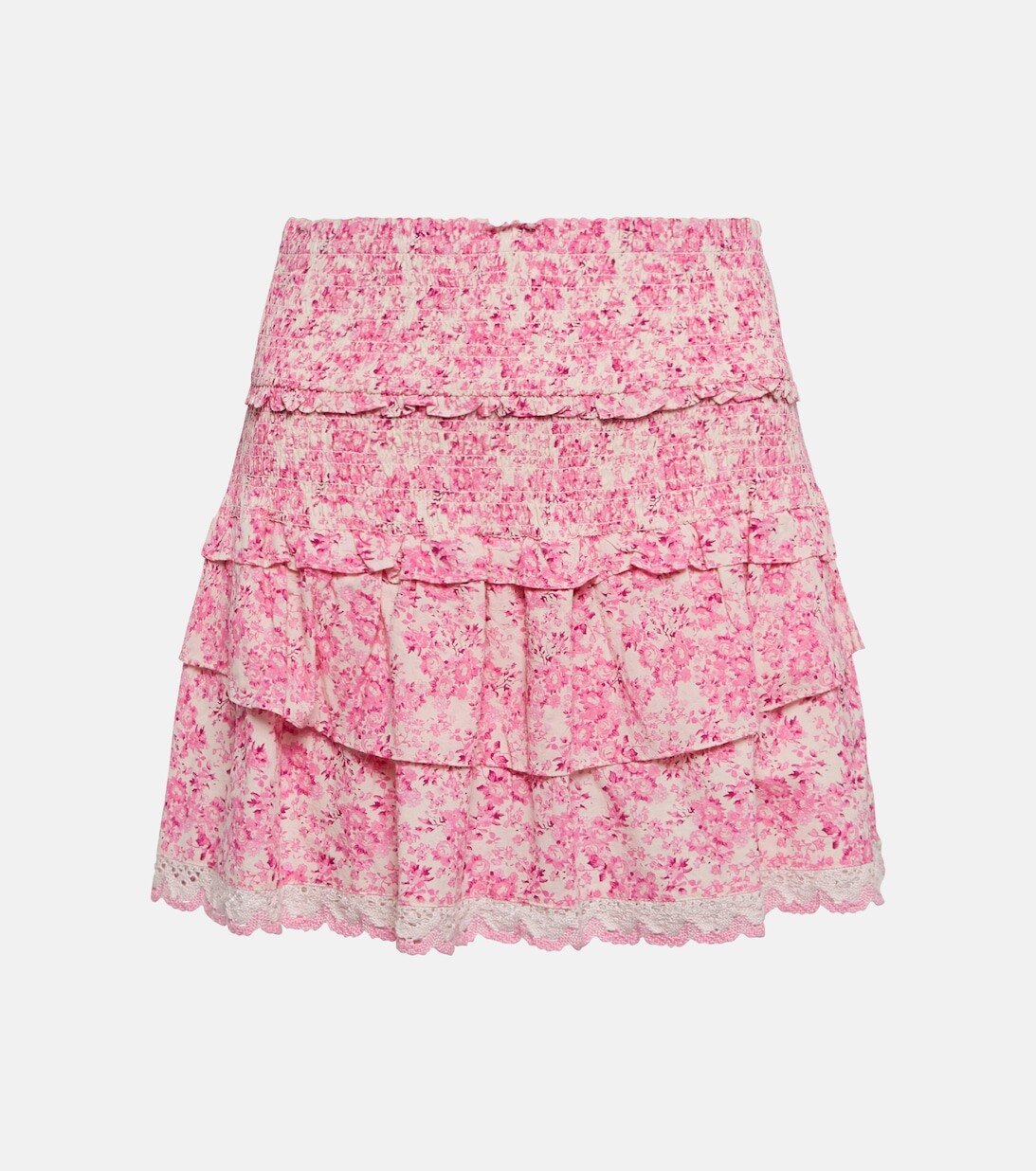

Юбка мини из хлопка LOVESHACKFANCY, розовый