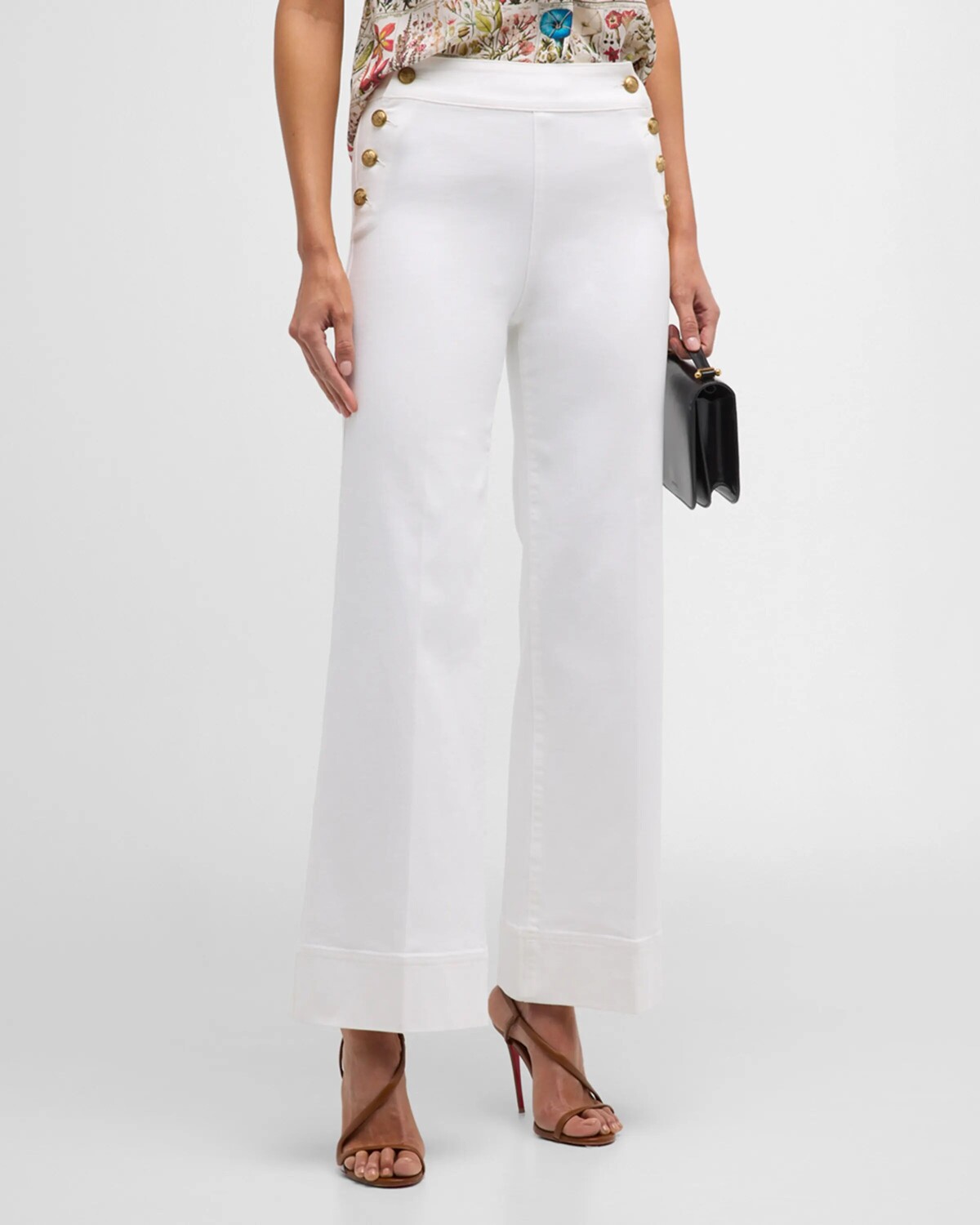 

Джинсы Narin широкого кроя с высокой посадкой Alice + Olivia, цвет Off White