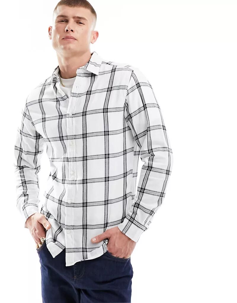 Рубашка в клетку цвета экрю Jack & Jones Originals