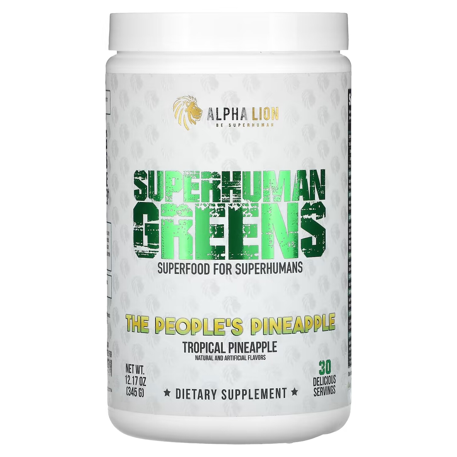 

Пищевая добавка ALPHA LION SuperHuman Greens, тропический ананас