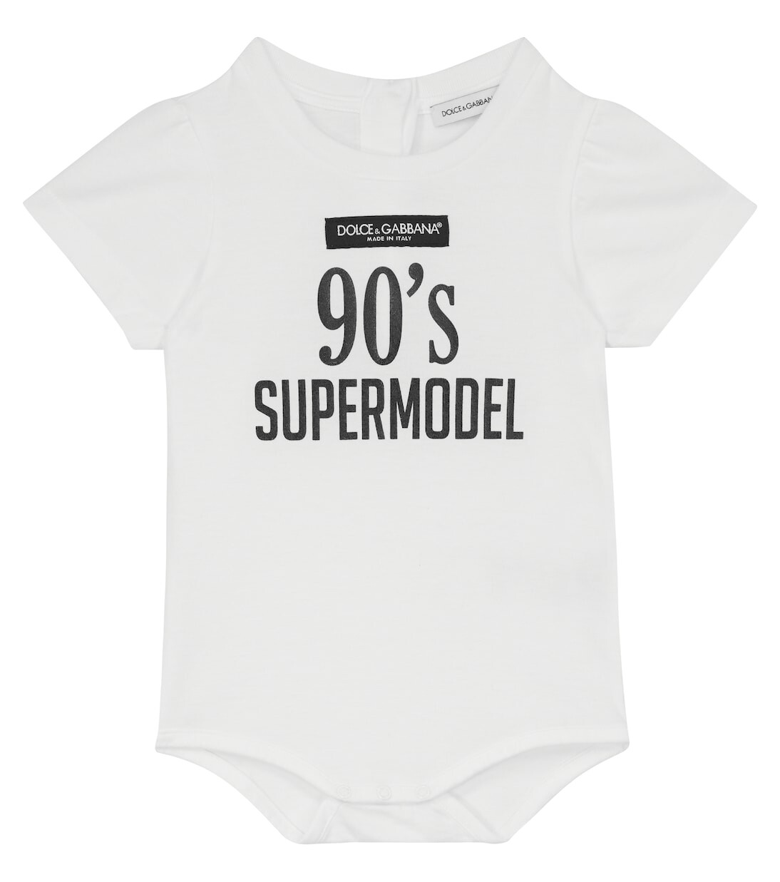 

Хлопковое боди с логотипом Baby Dolce&Gabbana, белый