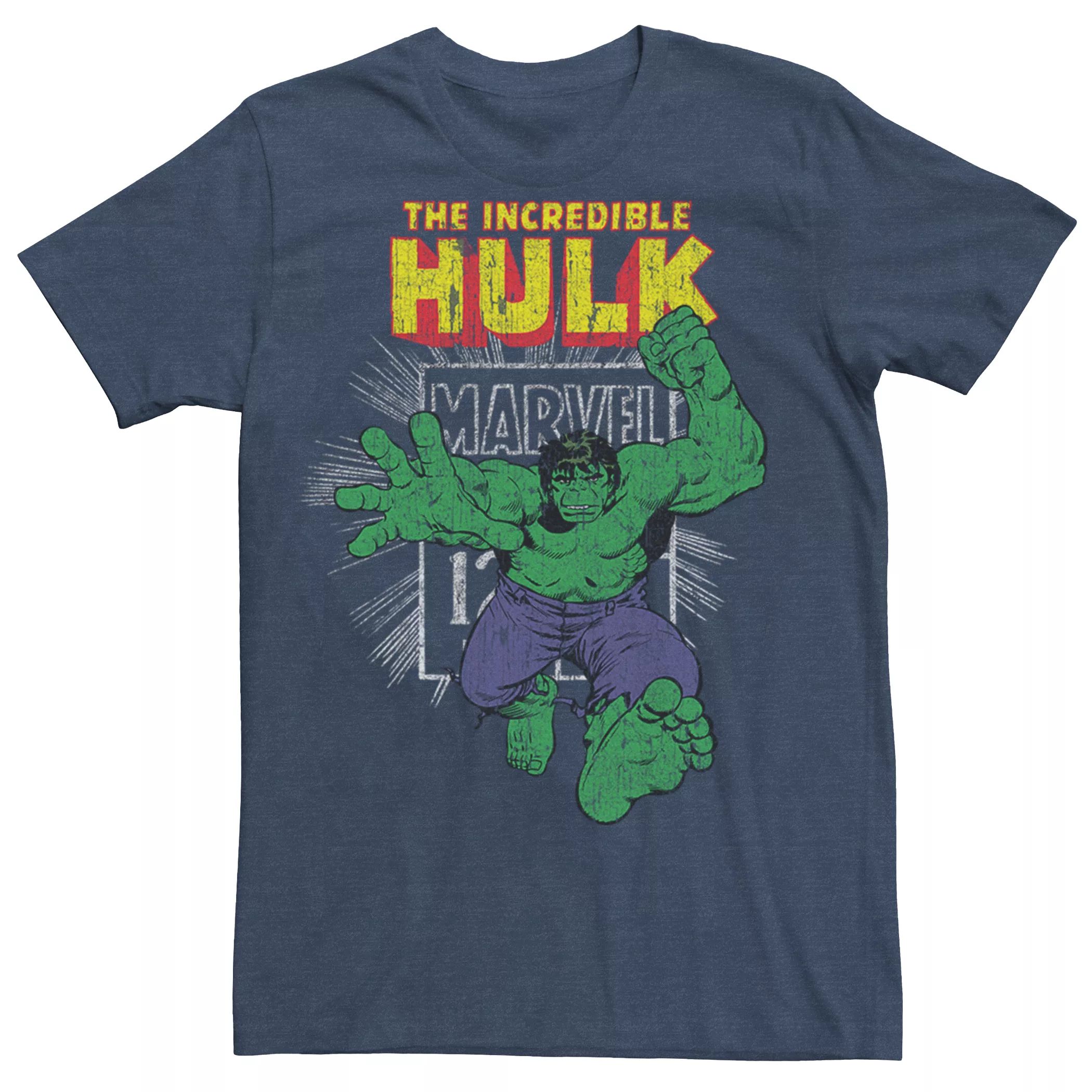Мужская футболка с рисунком в стиле ретро комиксов Marvel «Невероятный Халк» Licensed Character