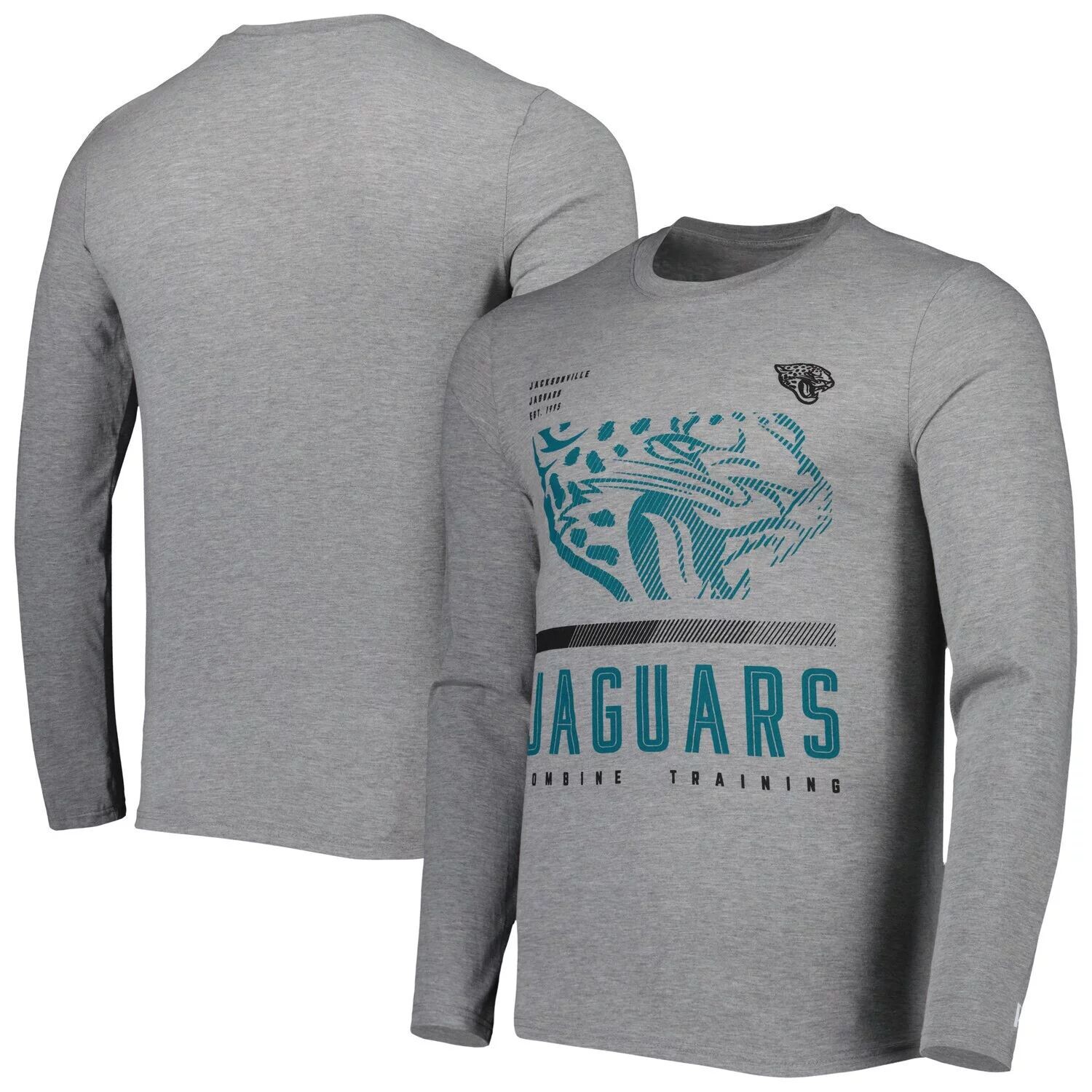 

Мужская серая футболка с длинным рукавом Jacksonville Jaguars с аутентичными красными зонами New Era, Красный