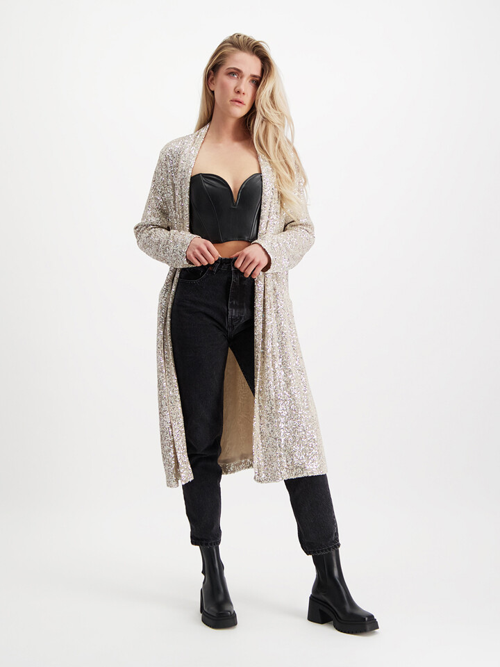 

Кардиган Steve Madden Show Stopper, серебряный