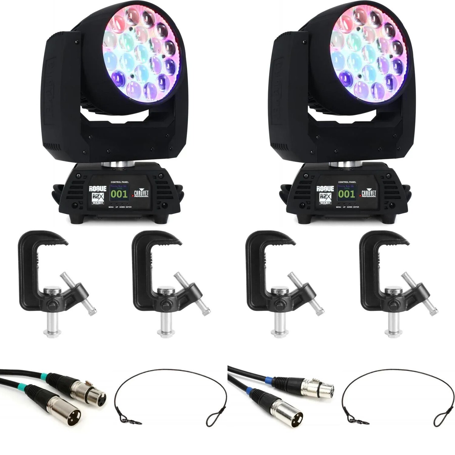 

Chauvet Pro Rogue R2X, набор основных принадлежностей с движущейся головкой RGBW-светодиодов Wash — пара