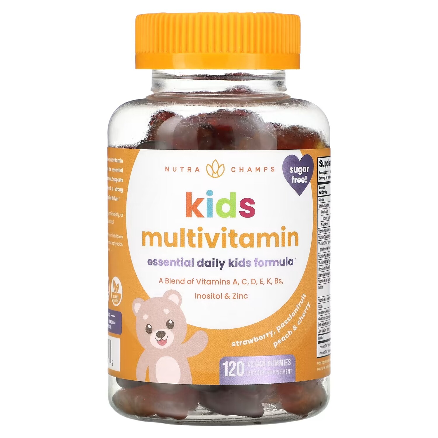 

Мультивитамины NutraChamps для детей клубника-маракуйя-персик-вишня, 120 жевательных таблеток