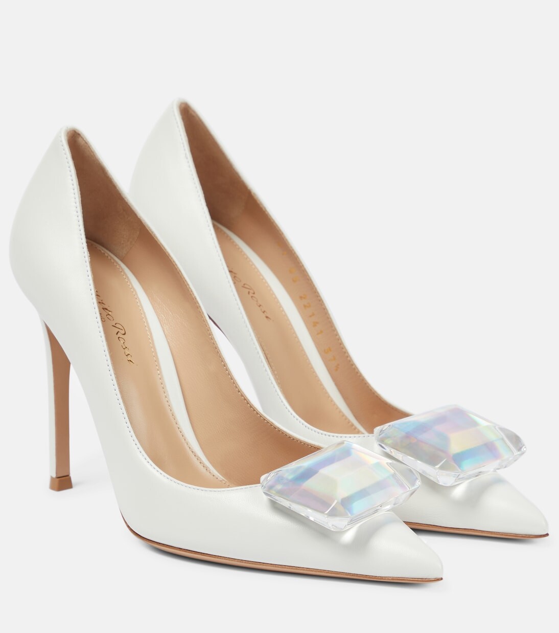 

Кожаные туфли jaipur 105 с украшением Gianvito Rossi, белый