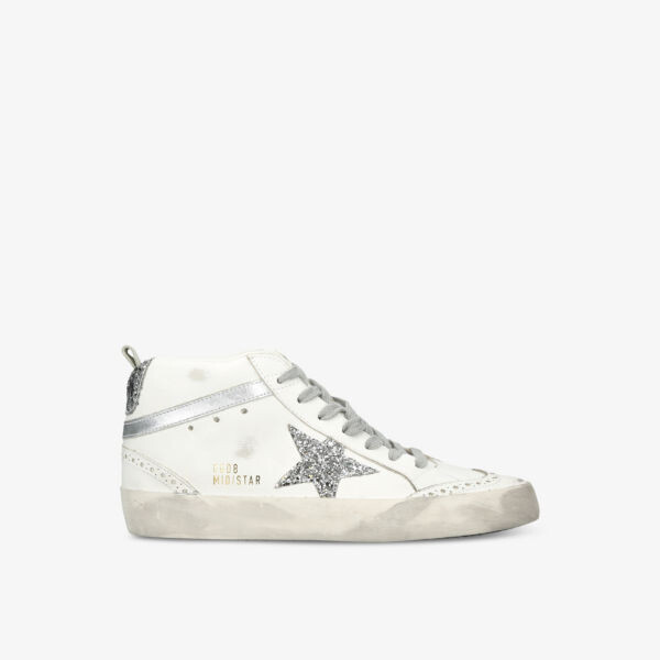 

Кроссовки Golden goose mid star 80185 из кожи с логотипом средней высоты Golden Goose, белый