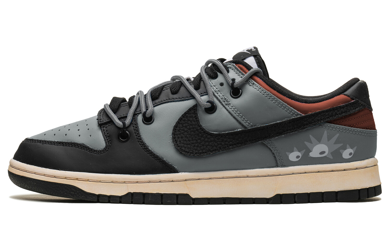 

Кроссовки Nike Dunk Skateboarding Shoes Unisex Low-top Grey/black, черный/серый