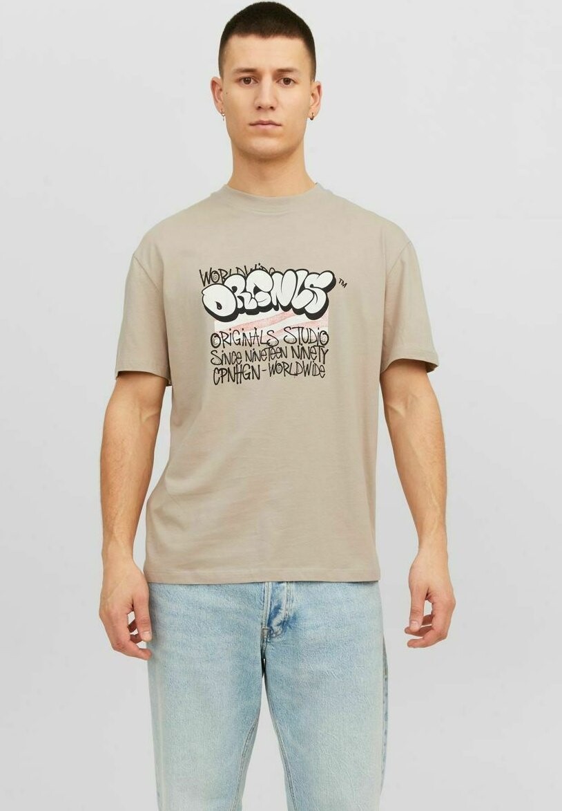 

Футболка с принтом Jack & Jones, бежевый