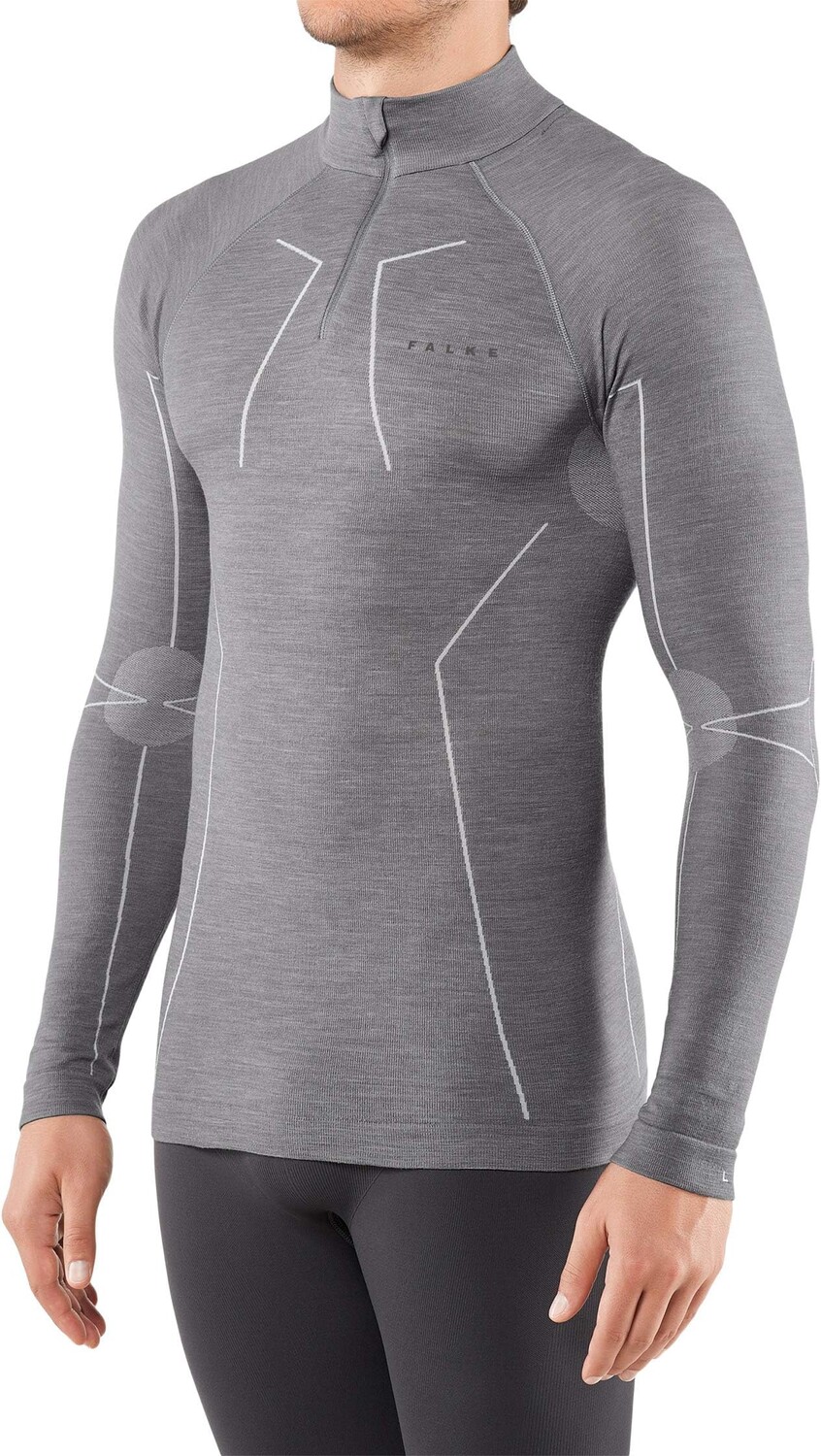 

Рубашка на молнии из технической шерсти Falke, цвет Grey Heather