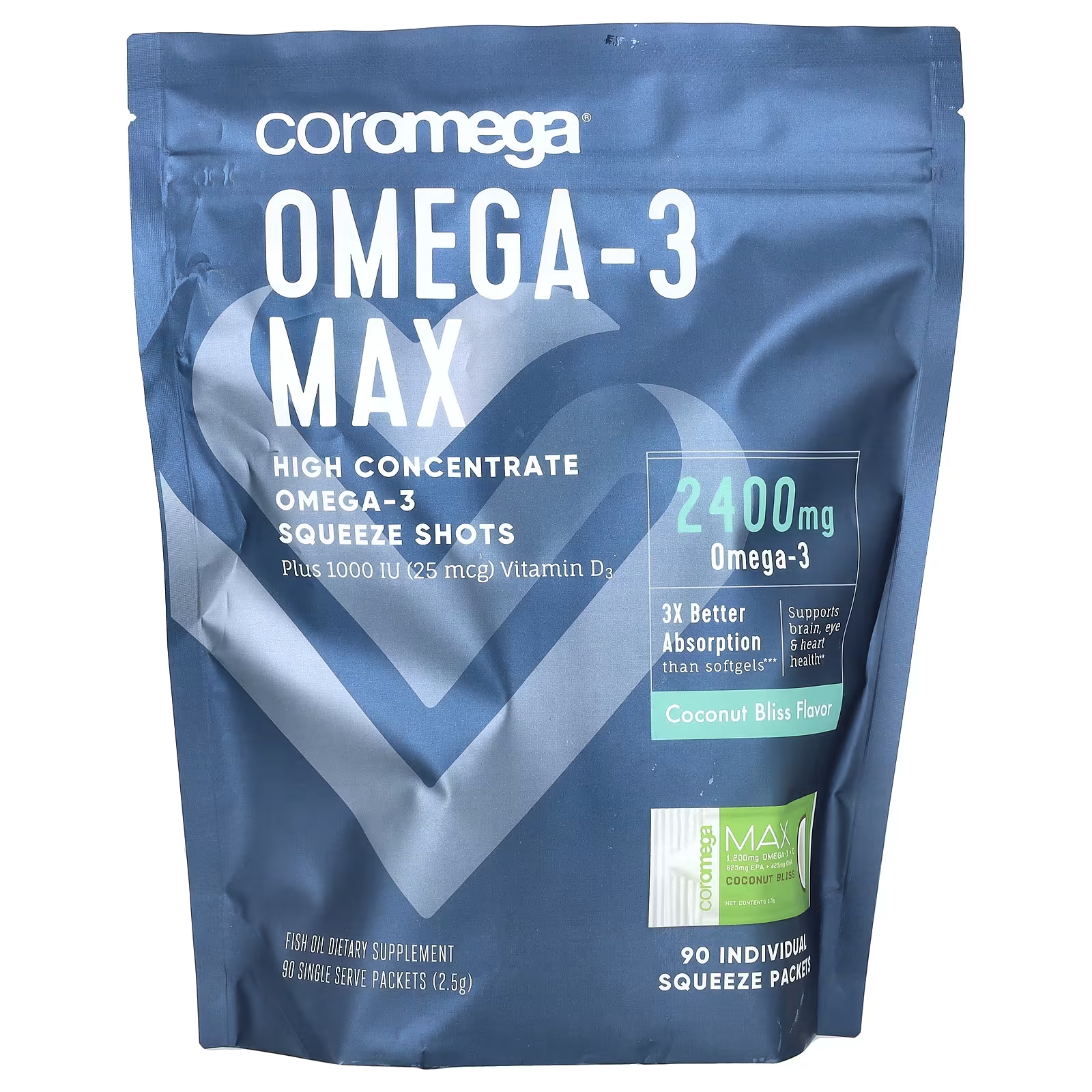 

Биологически активная добавка Coromega Max High Concentrate Omega-3 Fish Oil Coconut Bliss