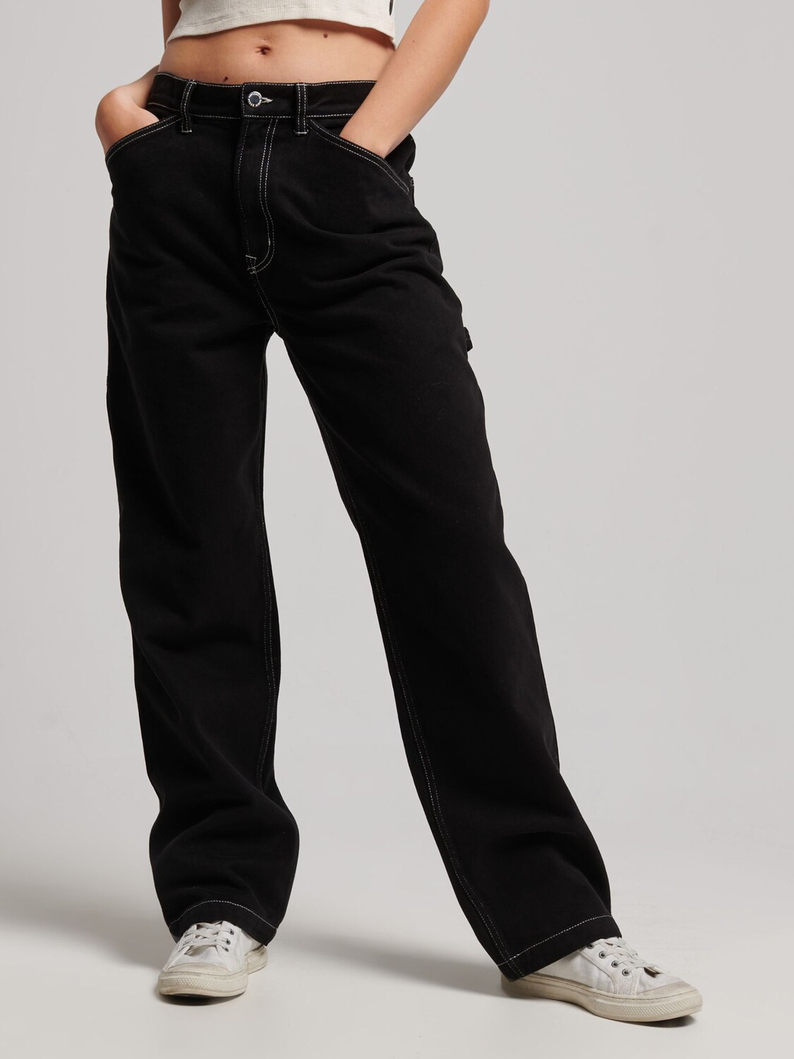 

Брюки Superdry Contrast Carpenter, черные, Черный