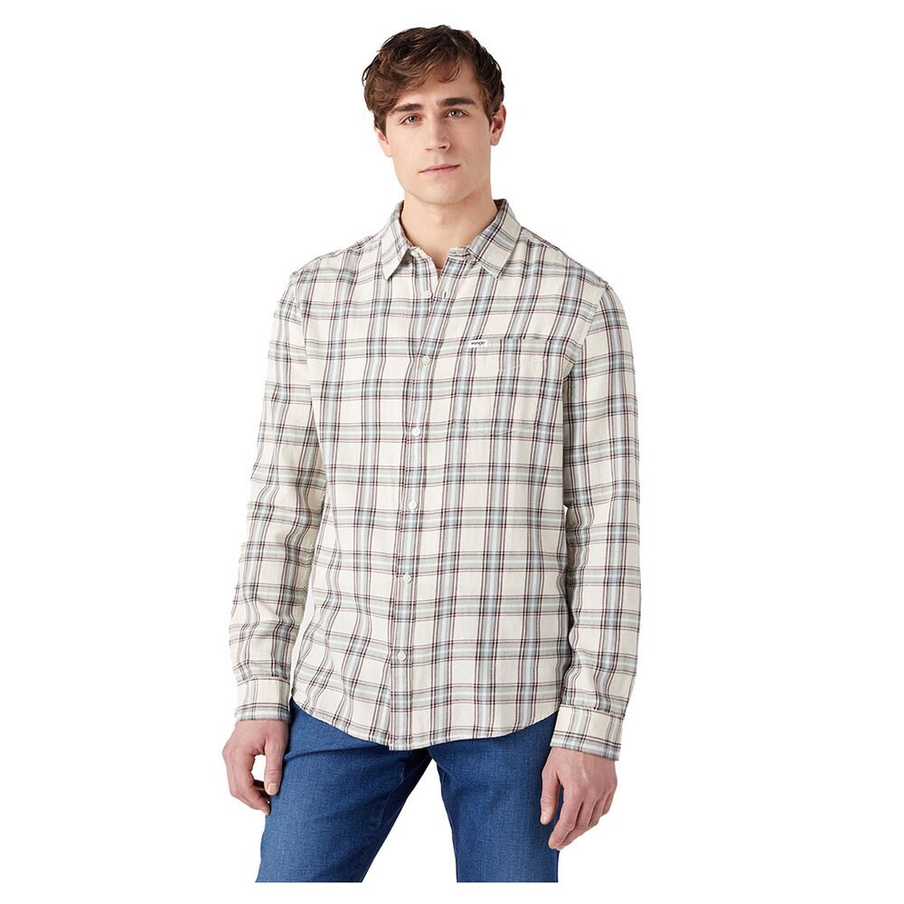 

Рубашка с длинным рукавом Wrangler 1 Pocket Regular Fit, бежевый