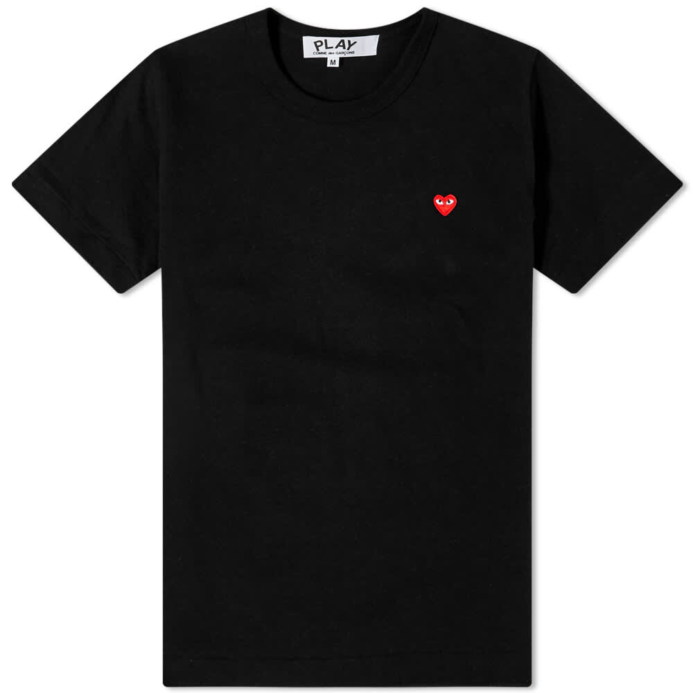 

Женская футболка Comme des Garçons Play с маленьким красным сердечком и логотипом, черный