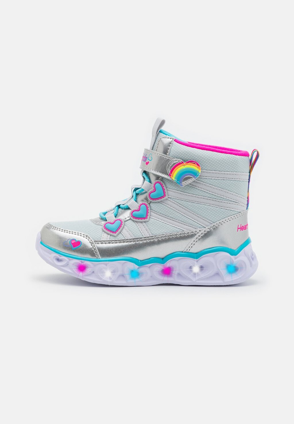 

Ботильоны Lighted Gore Heart Details Skechers, цвет silver/multi-coloured