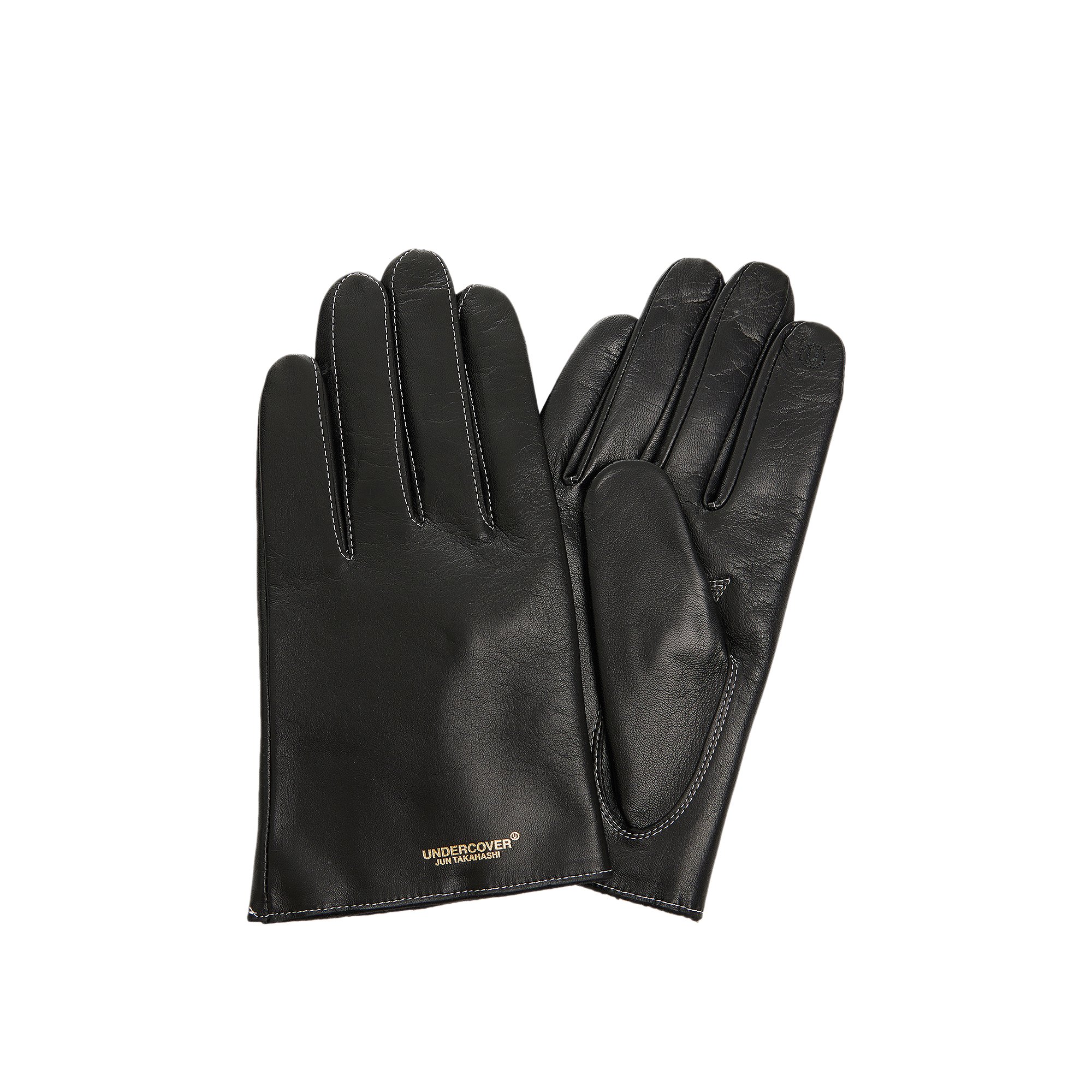 перчатки gaffer кожаные черные Кожаные перчатки Undercover с логотипом, черные