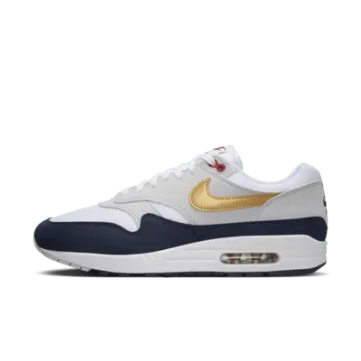 

Кроссовки Nike Air Max 1, цвет Obsidian/White/Light Smoke Grey/Metallic Gold