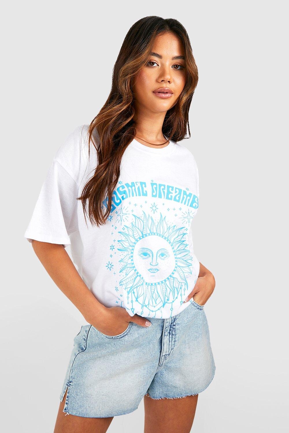 

Футболка оверсайз с принтом celestial dreamer Boohoo, белый