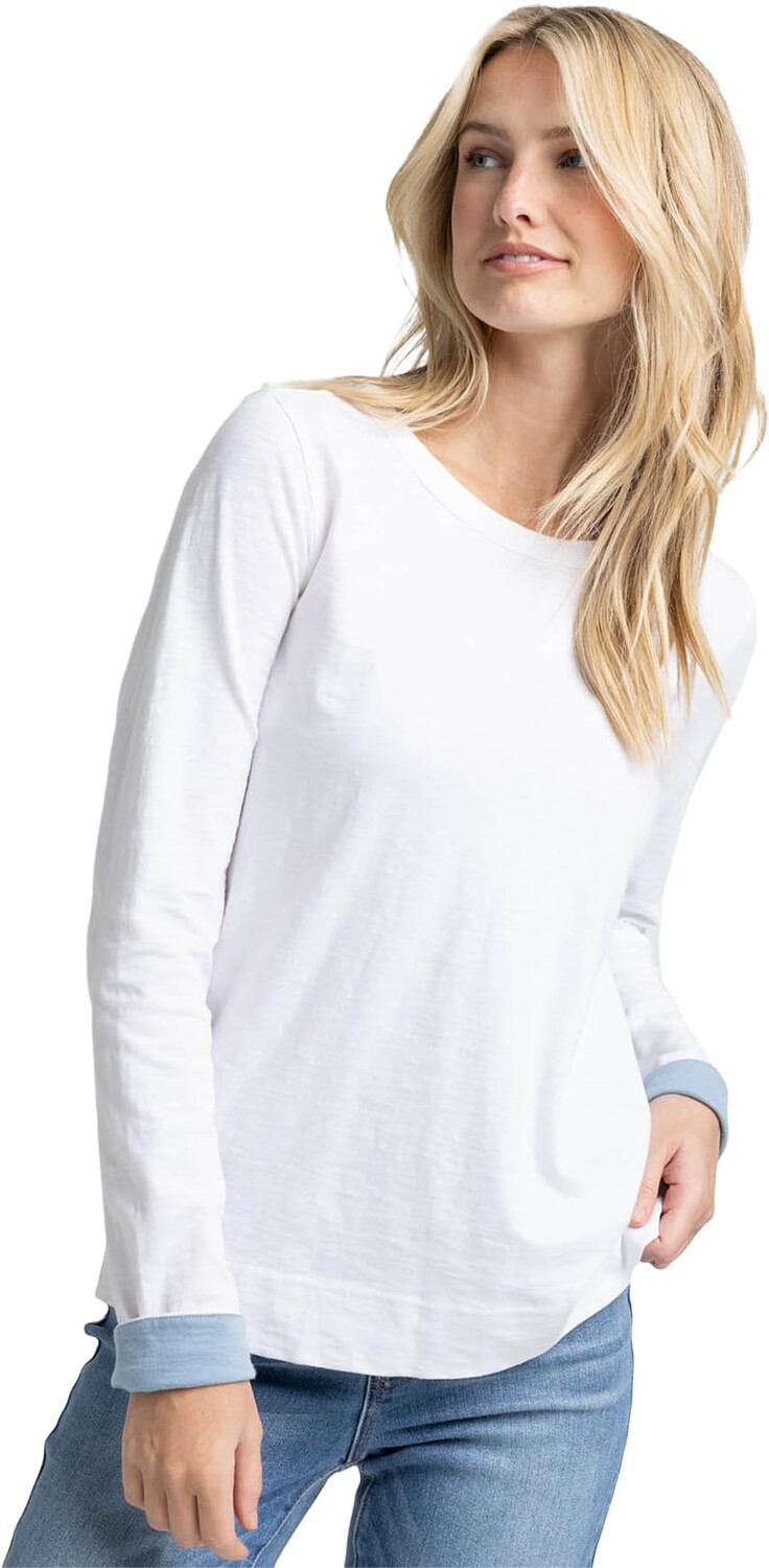 

Футболка Kimmy с круглым вырезом и длинными рукавами Southern Tide, цвет Classic White