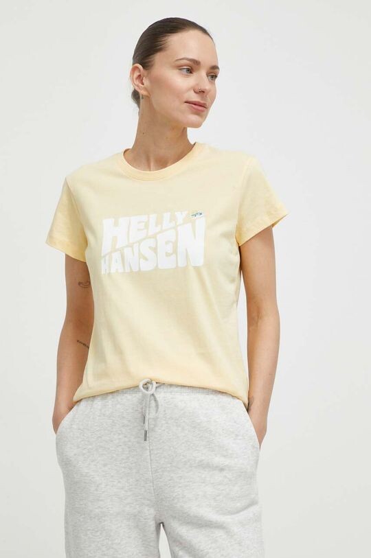 

Хлопковая футболка Helly Hansen, желтый