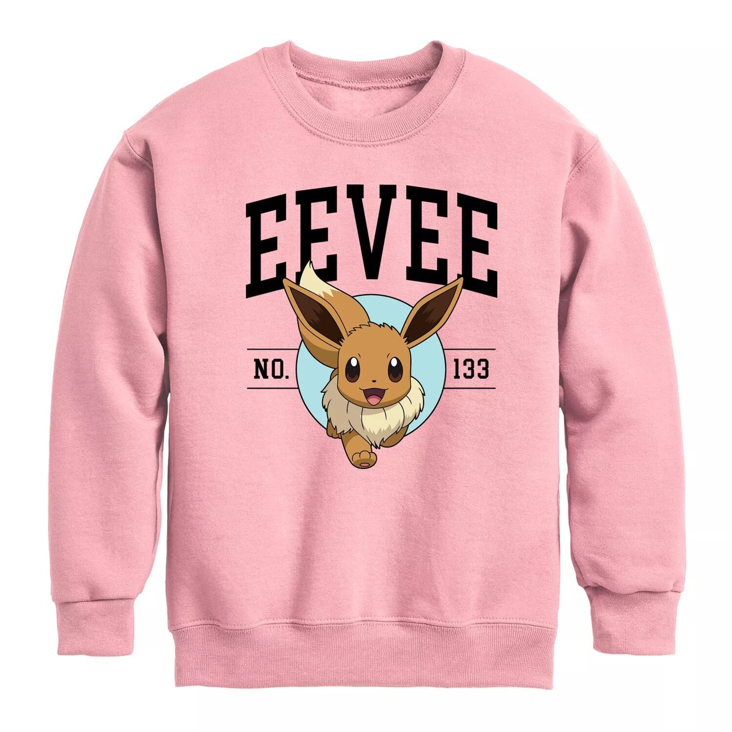 

Флисовая толстовка с рисунком Pokemon Eevee Collegiate для мальчиков 8–20 лет Licensed Character, розовый