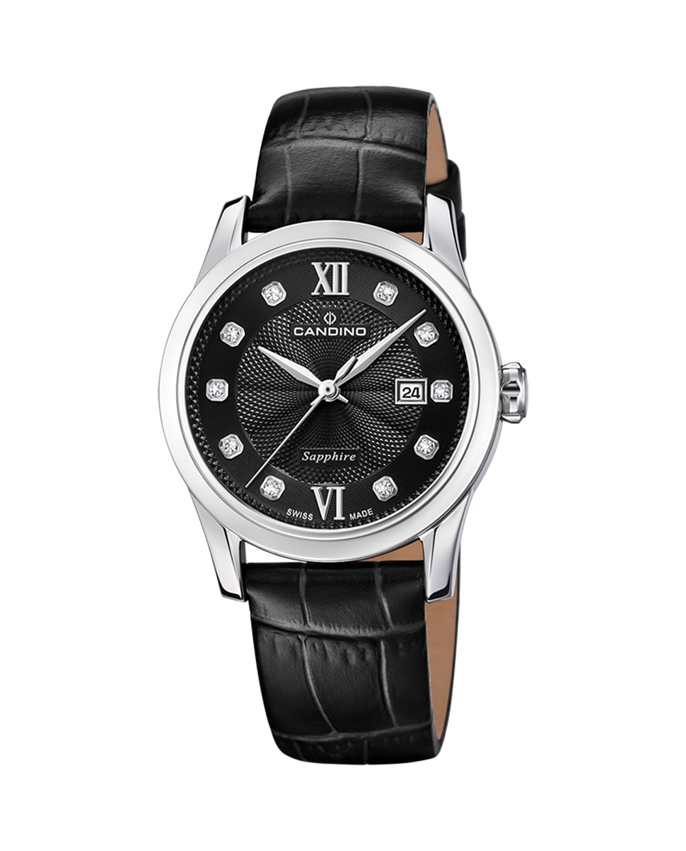 C4736/4 Новинка черные кожаные женские часы Candino, черный наручные часы candino c4696 1
