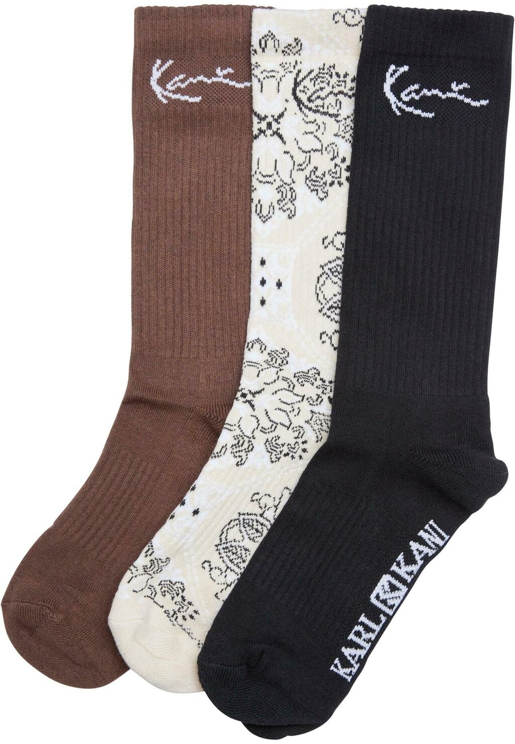 

Носки UNISEX SIGNATURE 3-PACK Karl Kani, черно-коричневый с пейсли