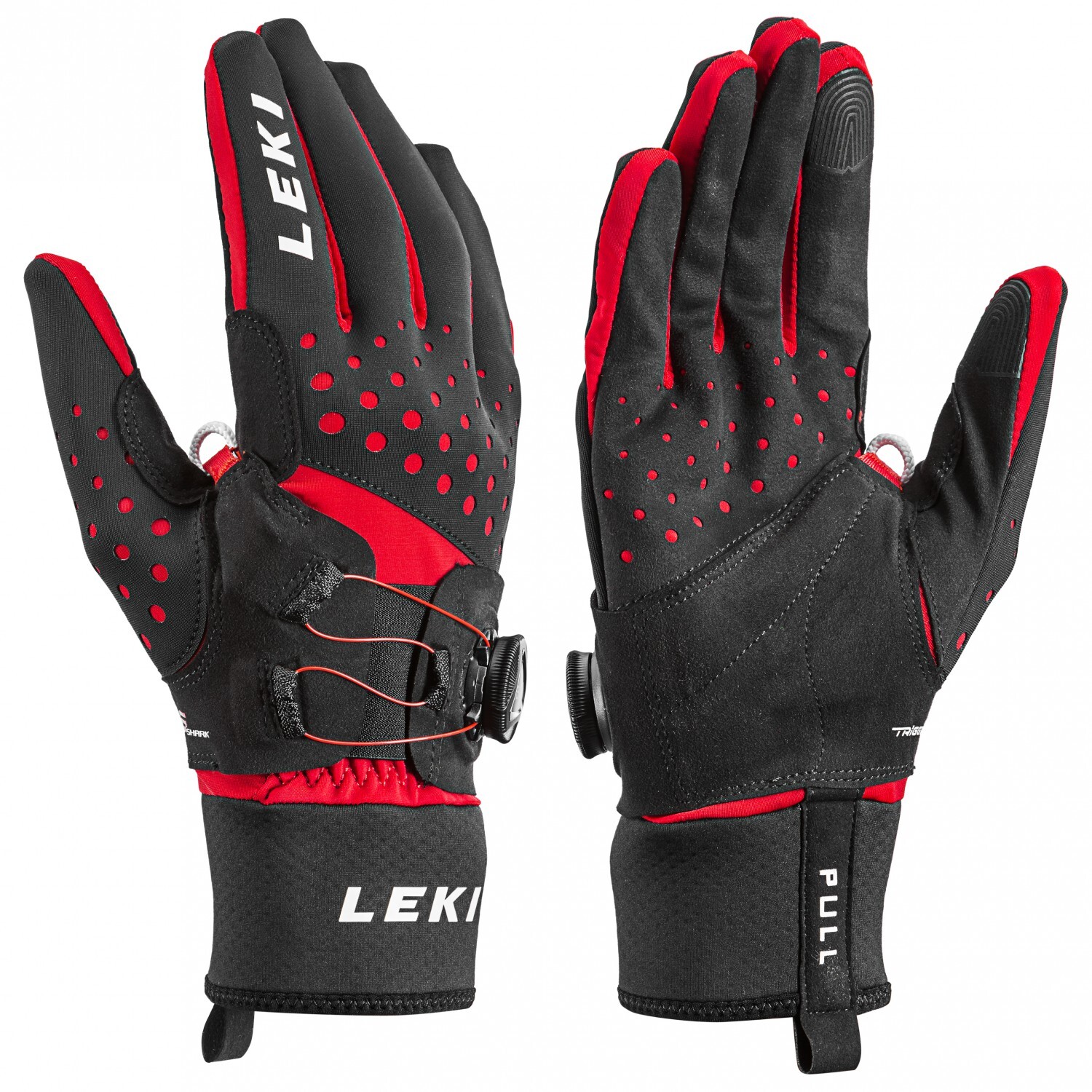 Перчатки Leki HS Nordic Tune Shark Boa, цвет Black/Red