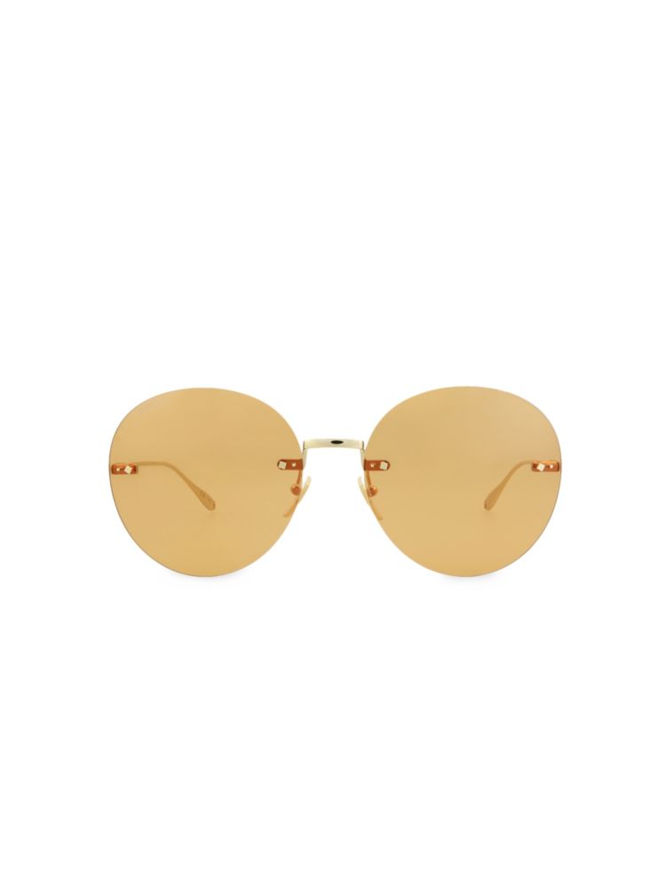 Овальные солнцезащитные очки 60MM Gucci, золото овальные солнцезащитные очки 60mm web фиолетовый