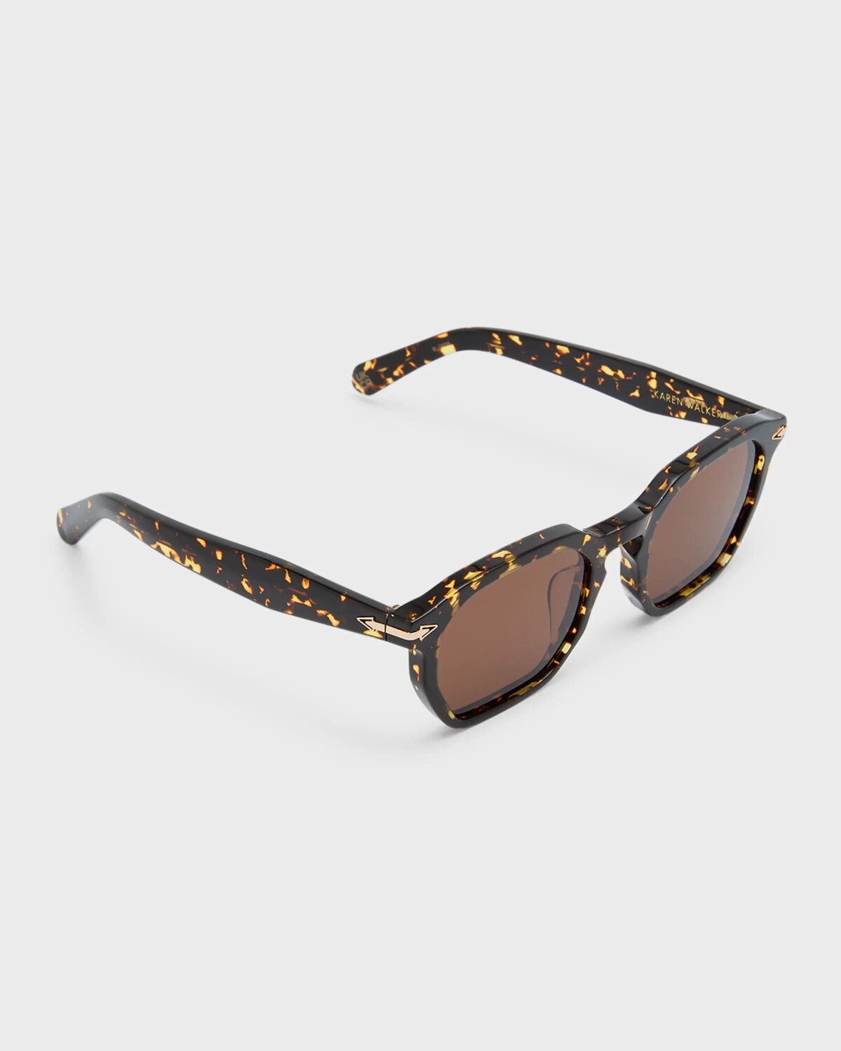 

Квадратные солнцезащитные очки Keyhole из ацетата Karen Walker, цвет Cracked Tort