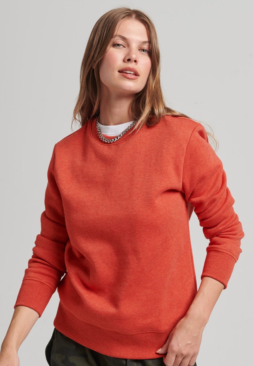 

Толстовка Superdry Vintage Logo Crew, меланж ярко-оранжевый, Оранжевый;красный
