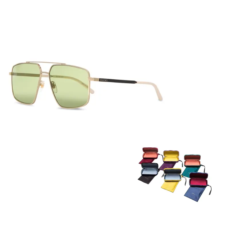 

Очки солнцезащитные мужские Gucci Aviator, золотой / зеленый