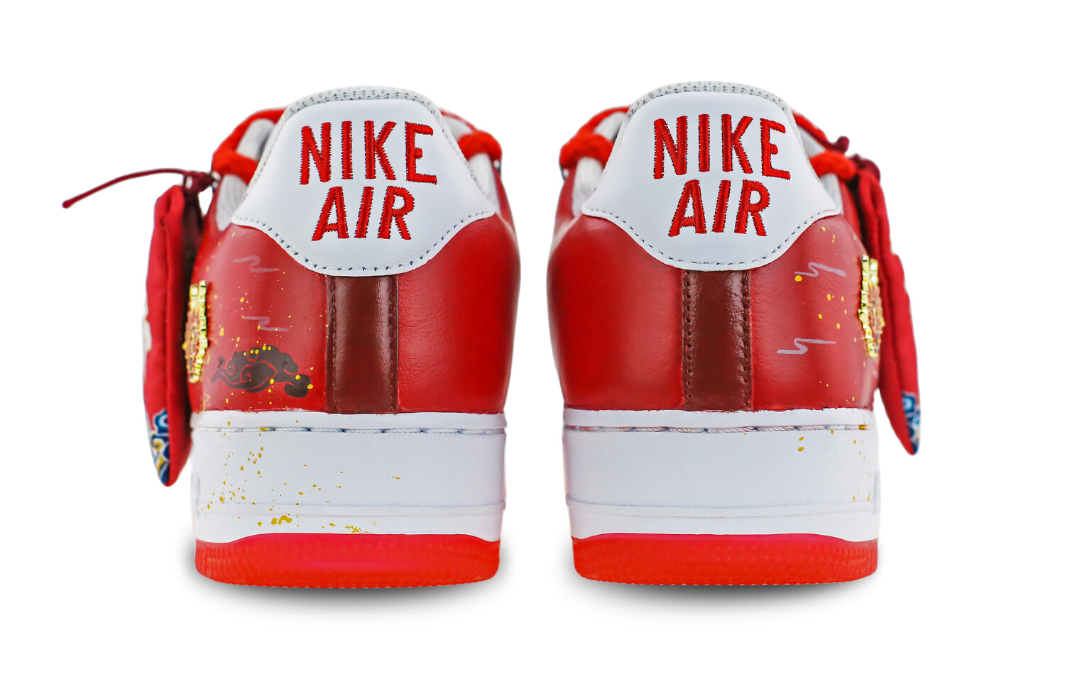 

Кроссовки Nike Air Force 1 Skateboarding Shoes Unisex Low-top White, красный