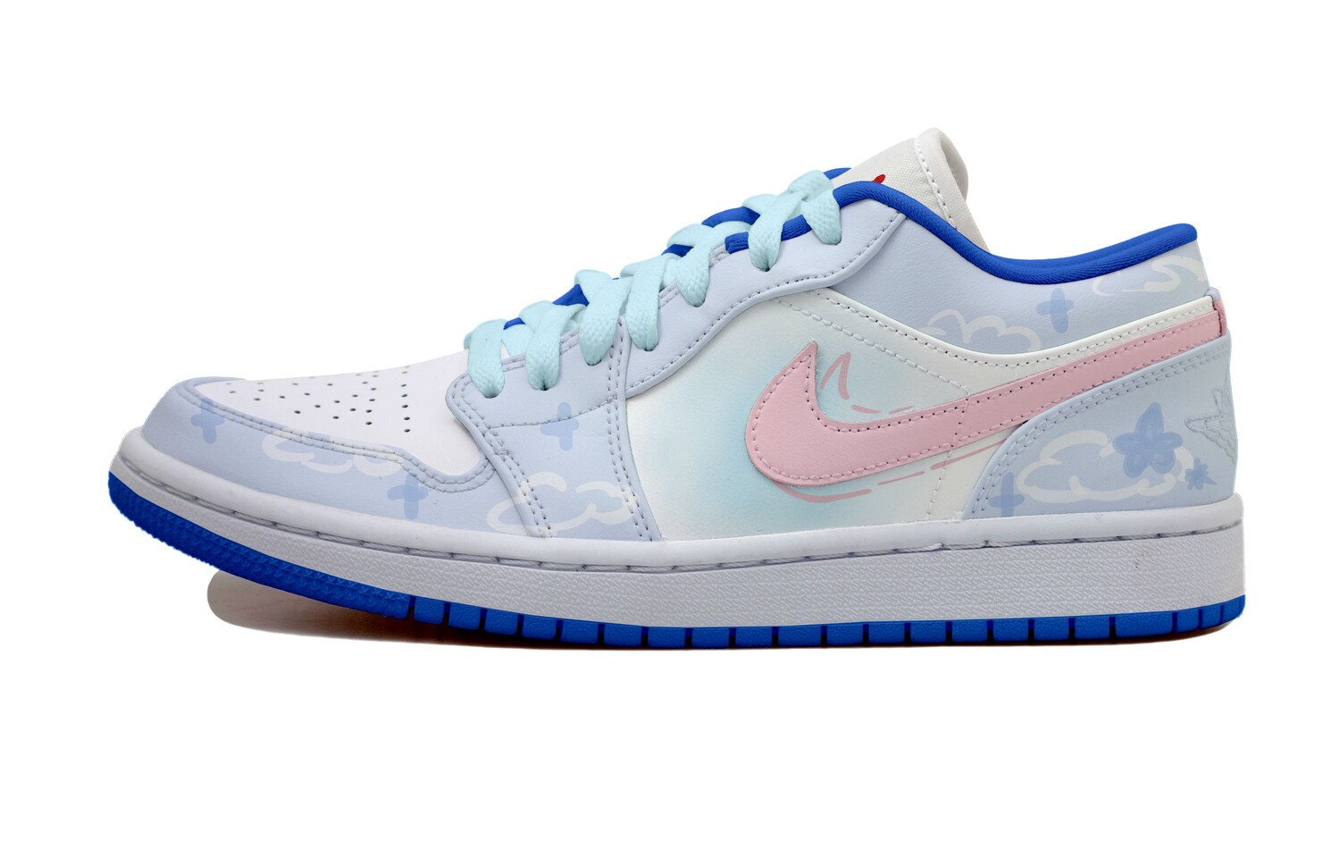 

Кроссовки Air Jordan 1 Vintage Basketball Shoes Women's Low-top Blue/pink, голубой, Синий, Кроссовки Air Jordan 1 Vintage Basketball Shoes Women's Low-top Blue/pink, голубой