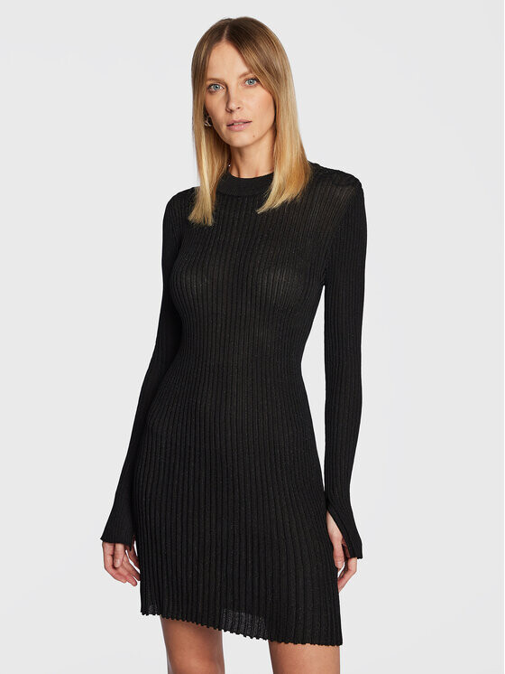 

Трикотажное платье приталенного кроя Gina Tricot, черный