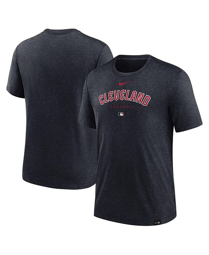 

Мужская футболка темно-синего цвета Cleveland Guardians Authentic Collection Early Work Tri-Blend Performance Nike, синий