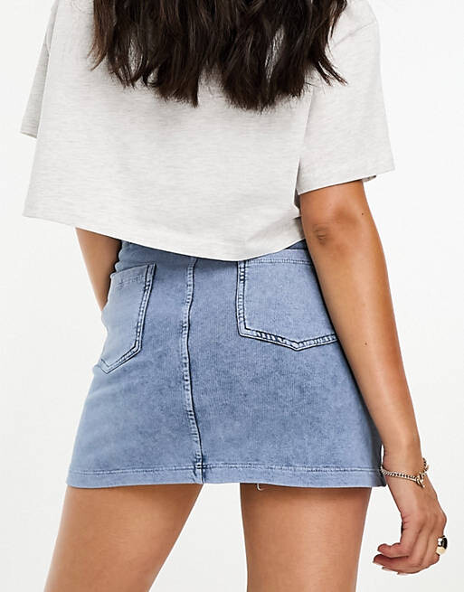 

Мини-юбка из джерси ASOS DESIGN синего цвета из денима