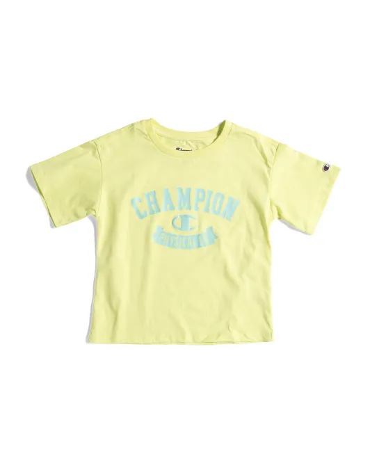 

Футболка с рисунком для больших девочек Champion, цвет Sunny Lime