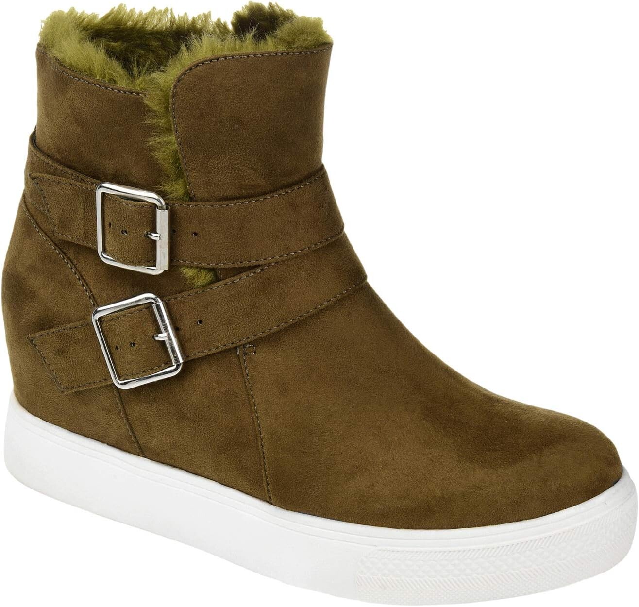 

Ботильоны Comfort Foam Angelique Wedge Bootie Journee Collection, цвет Olive