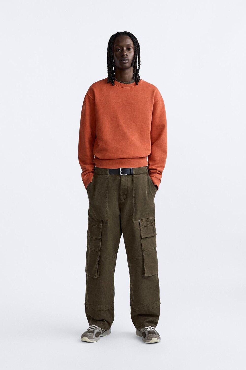 

Свитшот с круглым вырезом ZARA, коралл