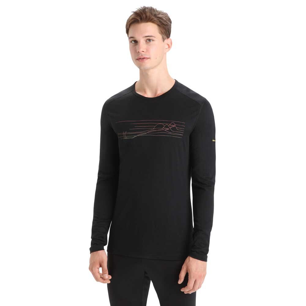 

Базовый слой Icebreaker 200 Oasis Crewe Ski Stripes, черный