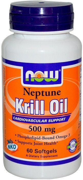 Now Foods Neptune Krill Oil 500 mg добавки с омега-3 жирными кислотами, 60 шт.