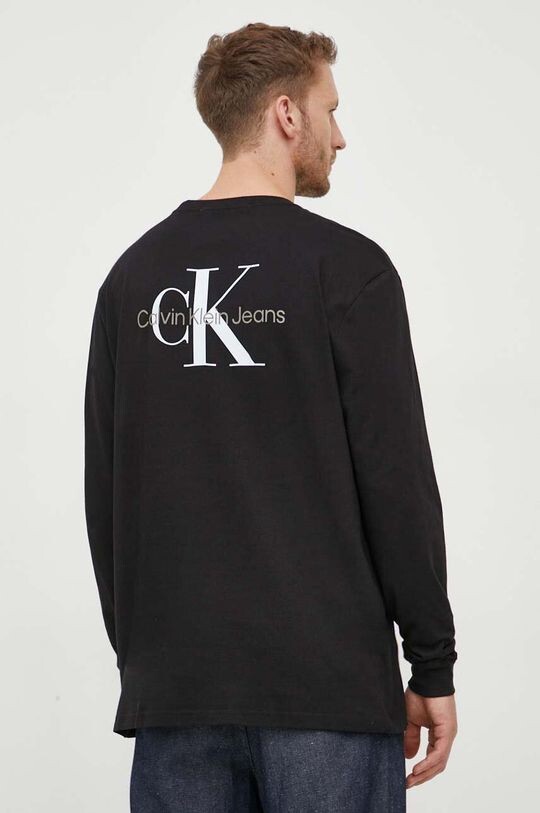 

Футболка с длинными рукавами, хлопок Calvin Klein Jeans, черный