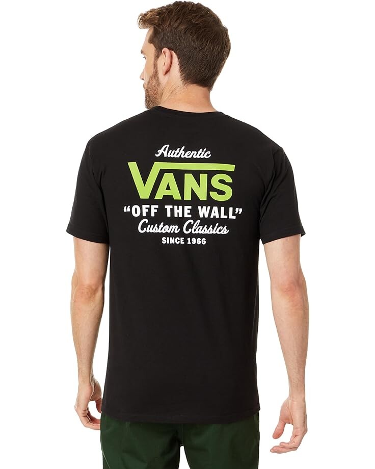 

Футболка Vans Holder St. Classic Short Sleeve Tee, цвет Black/Lime Green
